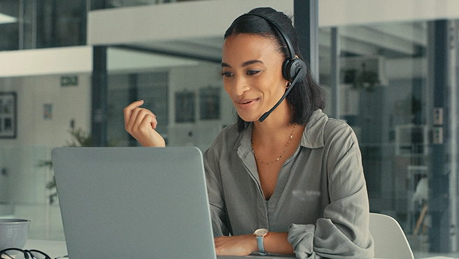 An asv technician working in an office.