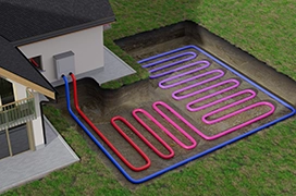 Geothermal heating diagram.