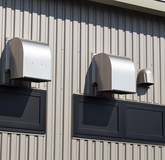 Aire Serv ventilation wall.